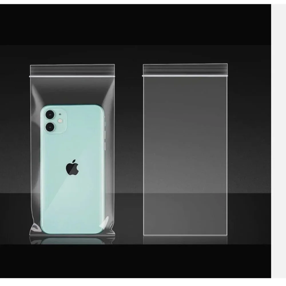 100 Pcs Transparent Mobile Phone Dust Bag, Zipper Reclosable Plastic Bags,5 Mil,